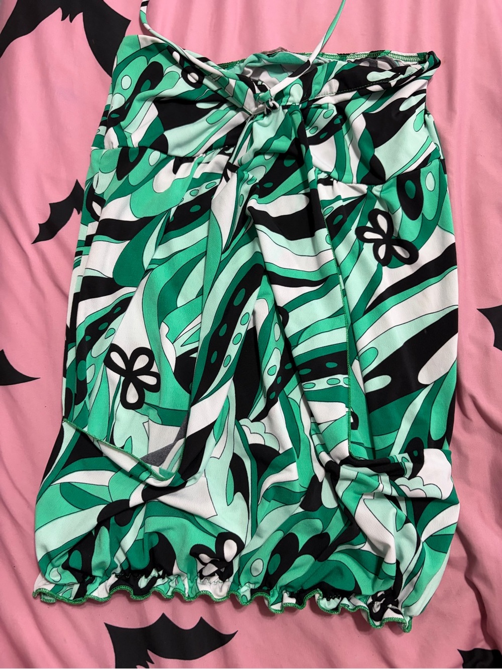 Green Y2K Women's Halter Top